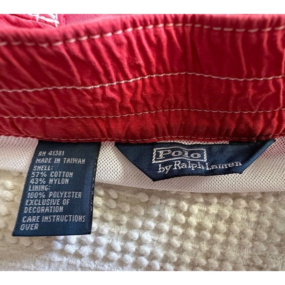 Vintage Polo Ralph Lauren Mens Swim Trunks Sz L 90s Y2K Board Short Red Sharks - Picture 8 of 15